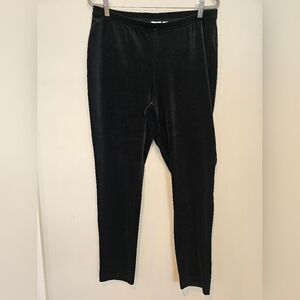 Chico's Zenergy Size 2 Large Black Pull On Velour Loungewear Casual Pants Comfy